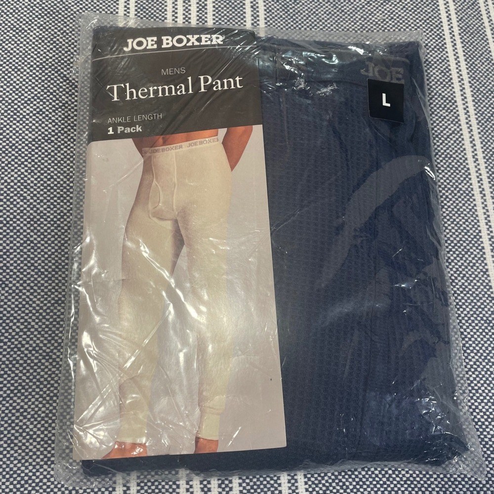Joe Boxer Mens L Thermal  Pants Long Johns Navy Blue NEW Vintage Y2K Deadstock